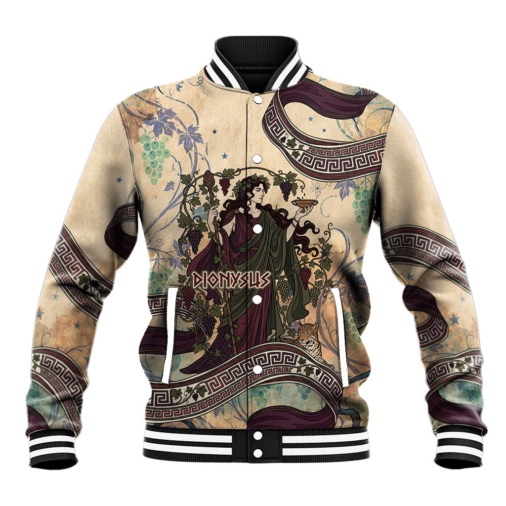 Dionysus Ecstasy Of The Vine Baseball Jacket Art Nouveau Greek Key Pattern Vintage Mythology