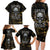 Skull Mable Golden Abstract Art Family Matching Long Sleeve Bodycon Dress and Hawaiian Shirt Fuck You Excuses Learn To Admit When You Fuck Up - Wonder Print Shop