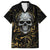 Skull Mable Golden Abstract Art Family Matching Off Shoulder Long Sleeve Dress and Hawaiian Shirt Fuck You Excuses Learn To Admit When You Fuck Up - Wonder Print Shop