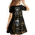 Skull Mable Golden Abstract Art Family Matching Off Shoulder Short Dress and Hawaiian Shirt Fuck You Excuses Learn To Admit When You Fuck Up - Wonder Print Shop