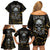 Skull Mable Golden Abstract Art Family Matching Off Shoulder Short Dress and Hawaiian Shirt Fuck You Excuses Learn To Admit When You Fuck Up - Wonder Print Shop