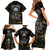 Skull Mable Golden Abstract Art Family Matching Short Sleeve Bodycon Dress and Hawaiian Shirt Fuck You Excuses Learn To Admit When You Fuck Up - Wonder Print Shop