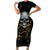 Skull Mable Golden Abstract Art Family Matching Short Sleeve Bodycon Dress and Hawaiian Shirt Fuck You Excuses Learn To Admit When You Fuck Up - Wonder Print Shop