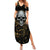 Skull Mable Golden Abstract Art Family Matching Summer Maxi Dress and Hawaiian Shirt Fuck You Excuses Learn To Admit When You Fuck Up - Wonder Print Shop