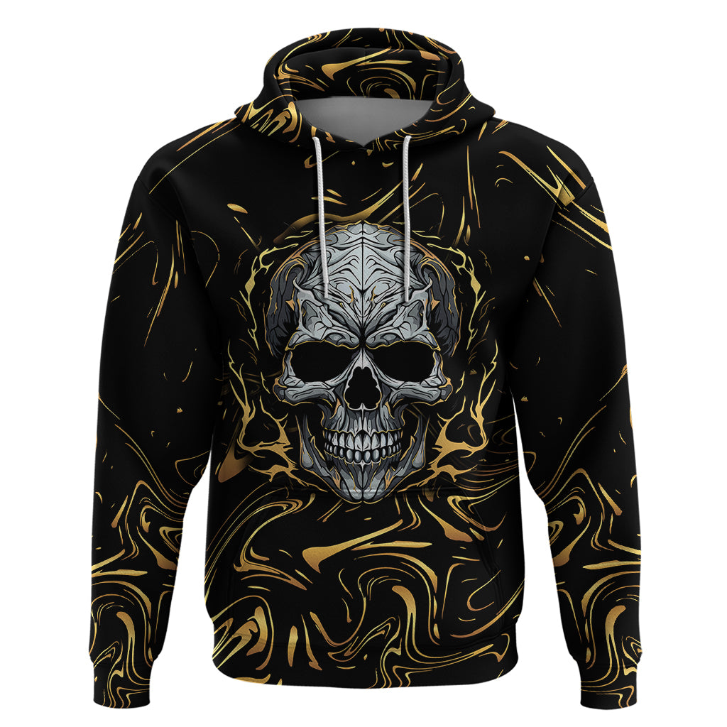 Skull Mable Golden Abstract Art Hoodie Fuck You Excuses Learn To Admit When You Fuck Up - Wonder Print Shop