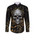 Skull Mable Golden Abstract Art Long Sleeve Button Shirt Fuck You Excuses Learn To Admit When You Fuck Up - Wonder Print Shop