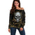 Skull Mable Golden Abstract Art Off Shoulder Sweater Fuck You Excuses Learn To Admit When You Fuck Up - Wonder Print Shop