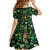 Skull and Shamrock Leaf Pattern Family Matching Long Sleeve Bodycon Dress and Hawaiian Shirt Good Luck - Wonder Print Shop