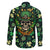 Skull and Shamrock Leaf Pattern Family Matching Long Sleeve Bodycon Dress and Hawaiian Shirt Good Luck - Wonder Print Shop