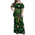 Skull and Shamrock Leaf Pattern Family Matching Off Shoulder Maxi Dress and Hawaiian Shirt Good Luck - Wonder Print Shop