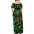 Skull and Shamrock Leaf Pattern Family Matching Off Shoulder Maxi Dress and Hawaiian Shirt Good Luck - Wonder Print Shop