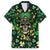 Skull and Shamrock Leaf Pattern Family Matching Short Sleeve Bodycon Dress and Hawaiian Shirt Good Luck - Wonder Print Shop