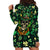 Skull and Shamrock Leaf Pattern Hoodie Dress Good Luck - Wonder Print Shop