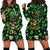 Skull and Shamrock Leaf Pattern Hoodie Dress Good Luck - Wonder Print Shop