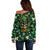 Skull and Shamrock Leaf Pattern Off Shoulder Sweater Good Luck - Wonder Print Shop