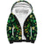 Skull and Shamrock Leaf Pattern Sherpa Hoodie Good Luck - Wonder Print Shop