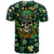 Skull and Shamrock Leaf Pattern T Shirt Good Luck - Wonder Print Shop