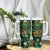 Skull and Shamrock Leaf Pattern Tumbler With Handle Good Luck - Wonder Print Shop