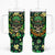 Skull and Shamrock Leaf Pattern Tumbler With Handle Good Luck - Wonder Print Shop