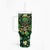 Skull and Shamrock Leaf Pattern Tumbler With Handle Good Luck - Wonder Print Shop