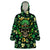 Skull and Shamrock Leaf Pattern Wearable Blanket Hoodie Good Luck - Wonder Print Shop