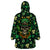 Skull and Shamrock Leaf Pattern Wearable Blanket Hoodie Good Luck - Wonder Print Shop