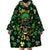 Skull and Shamrock Leaf Pattern Wearable Blanket Hoodie Good Luck - Wonder Print Shop