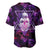 Skull and Moth Baseball Jersey Fantasy Cosmic Abstract - Grunge Purple Art - Wonder Print Shop