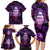 Skull and Moth Family Matching Long Sleeve Bodycon Dress and Hawaiian Shirt Fantasy Cosmic Abstract - Grunge Purple Art - Wonder Print Shop