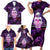 Skull and Moth Family Matching Short Sleeve Bodycon Dress and Hawaiian Shirt Fantasy Cosmic Abstract - Grunge Purple Art - Wonder Print Shop