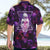 Skull and Moth Hawaiian Shirt Fantasy Cosmic Abstract - Grunge Purple Art - Wonder Print Shop