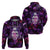 Skull and Moth Hoodie Fantasy Cosmic Abstract - Grunge Purple Art - Wonder Print Shop