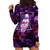 Skull and Moth Hoodie Dress Fantasy Cosmic Abstract - Grunge Purple Art - Wonder Print Shop