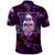 Skull and Moth Polo Shirt Fantasy Cosmic Abstract - Grunge Purple Art - Wonder Print Shop