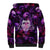 Skull and Moth Sherpa Hoodie Fantasy Cosmic Abstract - Grunge Purple Art - Wonder Print Shop