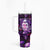 Skull and Moth Tumbler With Handle Fantasy Cosmic Abstract - Grunge Purple Art - Wonder Print Shop