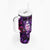 Skull and Moth Tumbler With Handle Fantasy Cosmic Abstract - Grunge Purple Art - Wonder Print Shop