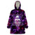 Skull and Moth Wearable Blanket Hoodie Fantasy Cosmic Abstract - Grunge Purple Art - Wonder Print Shop