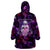 Skull and Moth Wearable Blanket Hoodie Fantasy Cosmic Abstract - Grunge Purple Art - Wonder Print Shop