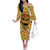 Skull Pizza Pattern Family Matching Off Shoulder Long Sleeve Dress and Hawaiian Shirt Rest in pizza - Wonder Print Shop