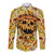 Skull Pizza Pattern Long Sleeve Button Shirt Rest in pizza - Wonder Print Shop