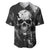 Skull Grunge Pattern Baseball Jersey Warning I'm an Asshole - Wonder Print Shop