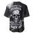 Skull Grunge Pattern Baseball Jersey Warning I'm an Asshole - Wonder Print Shop