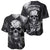 Skull Grunge Pattern Baseball Jersey Warning I'm an Asshole - Wonder Print Shop