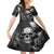 Skull Grunge Pattern Family Matching Long Sleeve Bodycon Dress and Hawaiian Shirt Warning I'm an Asshole - Wonder Print Shop