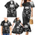 Skull Grunge Pattern Family Matching Mermaid Dress and Hawaiian Shirt Warning I'm an Asshole - Wonder Print Shop