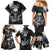 Skull Grunge Pattern Family Matching Mermaid Dress and Hawaiian Shirt Warning I'm an Asshole - Wonder Print Shop