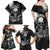 Skull Grunge Pattern Family Matching Off Shoulder Maxi Dress and Hawaiian Shirt Warning I'm an Asshole - Wonder Print Shop