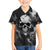 Skull Grunge Pattern Family Matching Off Shoulder Short Dress and Hawaiian Shirt Warning I'm an Asshole - Wonder Print Shop