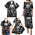 Skull Grunge Pattern Family Matching Puletasi Dress and Hawaiian Shirt Warning I'm an Asshole - Wonder Print Shop